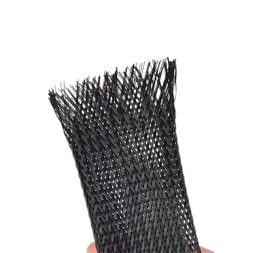 10 12 14 16 18 20 25 30 35 40 50mm Flexible Wire Sleeving, 5M PET Cable Management, Black Wire Wrap Loom Tube(100mm)