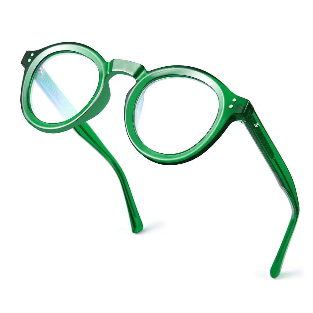 R.F.YFQH Blue Light Blocking Glasses for Women and Men, Retro Round Frame Eyeglasses Anti UV & Eyestrain (Basil Green)