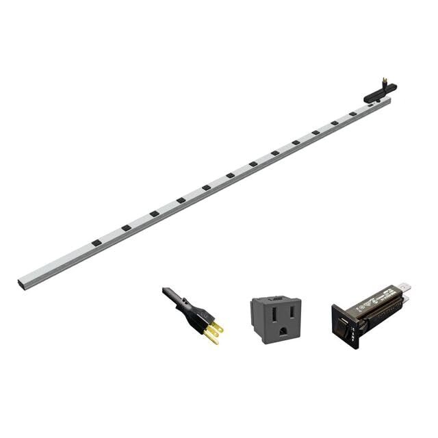 1588H12B1JV, Power Strip; Outlet Strip; 15 Amp; Vertical Rackmount; Black; Shielded Cord