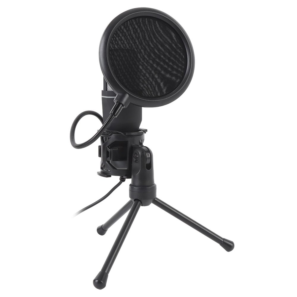 Akozon Gaming USB Microphone RGB Light Desktop Condenser PC Mic for Streaming Podcast Studio