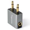 1/8" 1/8 Inch Airplane Flight Headphone Adapter,Dual 3.5mm Male to 3.5mm Female Airplane Headphones Jack Aux Audio Converter Connector (Aluminum Shell) for in-Flight Entertainment Systems view 1