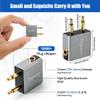 1/8" 1/8 Inch Airplane Flight Headphone Adapter,Dual 3.5mm Male to 3.5mm Female Airplane Headphones Jack Aux Audio Converter Connector (Aluminum Shell) for in-Flight Entertainment Systems view 2