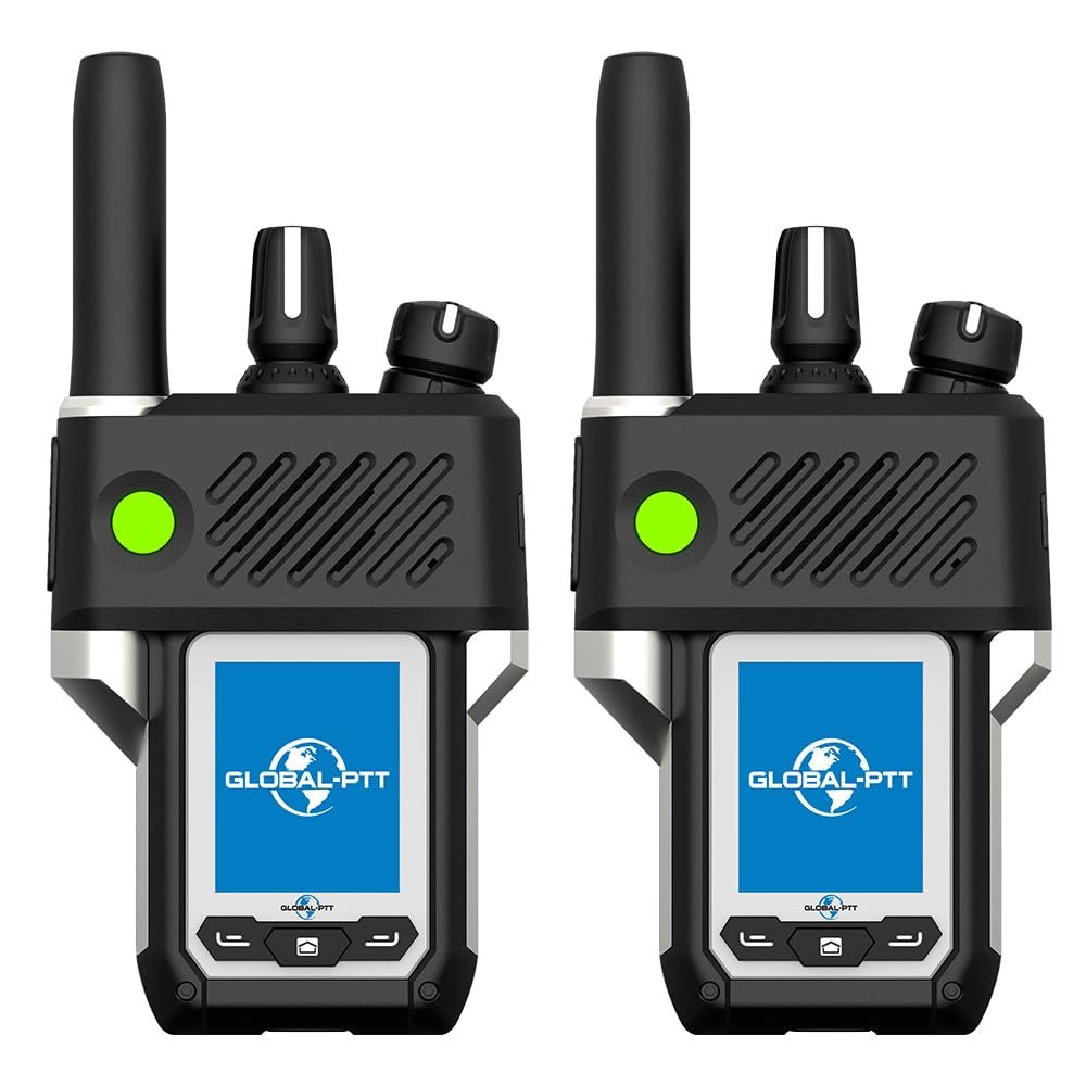 Global-PTT G6Plus 4G LTE Two-Way PoC Radios with GPS SOS - Nationwide Coverage Unlimited Communication Range - Metal Body Walkie Talkies (Silver)