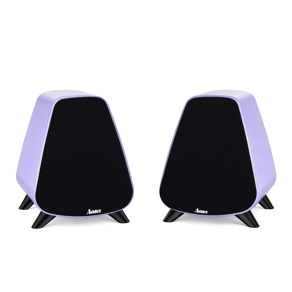 AORS Powered Bookshelf Speaker,Active Bluetooth 5.3 80W RMS 2-Way Stereo / 3 Aluminum Long-Stroke Woofer & 20 mm Silk Dome Tweeter, RCA + Optical Inputs, Sub-Out & Remote WoodenAS-31Matte purel