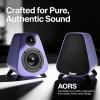 AORS Powered Bookshelf Speaker,Active Bluetooth 5.3 80W RMS 2-Way Stereo / 3 Aluminum Long-Stroke Woofer & 20 mm Silk Dome Tweeter, RCA + Optical Inputs, Sub-Out & Remote WoodenAS-31Matte purel view 4