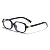 HIGLASS Trendy Rectangle Blue Light Glasses for Women & Men, Small Square Tortoise Frame Retro Fake Eyeglasses view 1