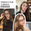 HIGLASS Trendy Rectangle Blue Light Glasses for Women & Men, Small Square Tortoise Frame Retro Fake Eyeglasses view 3