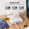 20Ft Long Extension Cord, Flat Plug Power Strip with 8 Outlets & 4 USB Ports (2 USB C), Wall Mountable Surge Protector, Desk Charging Station for Home Office, College Dorm Room Essentials view 3