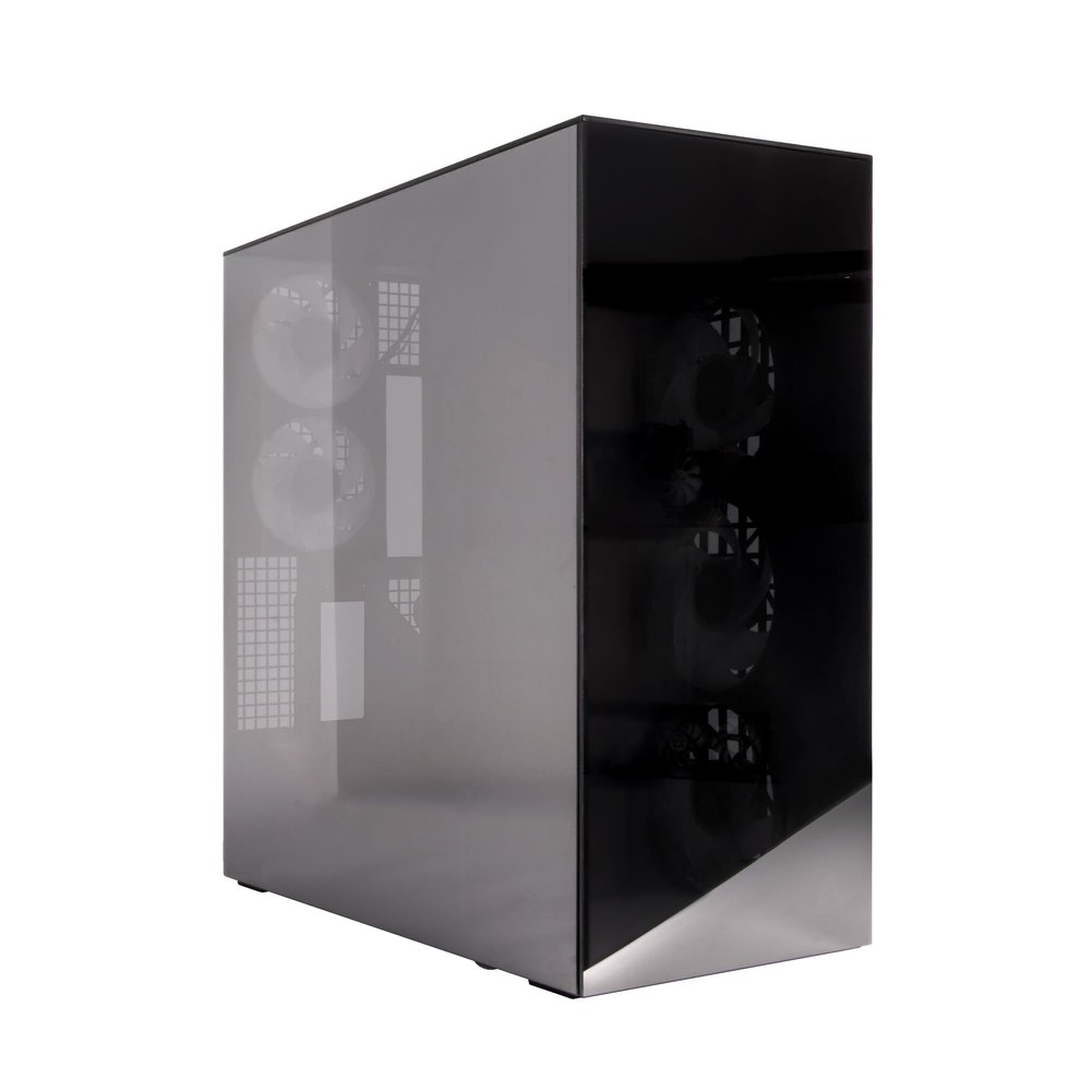 ARCTIC Xtender VG (Mirror Black) with Vertical GPU Mount - PC Case, Mirrored Glass, 2 x 420 mm Radiator Support, Full Tower, Big Tower, E-ATX, 5X A-RGB Fans pre-Mounted - Black