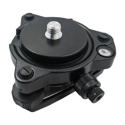Survey Tribrach with Optical Plummet & Carrier Fixed Adapter, 5/8x11 Male Thread Screw Mount for GPS GNSS RTK Prism Pole Total Station (Black)
