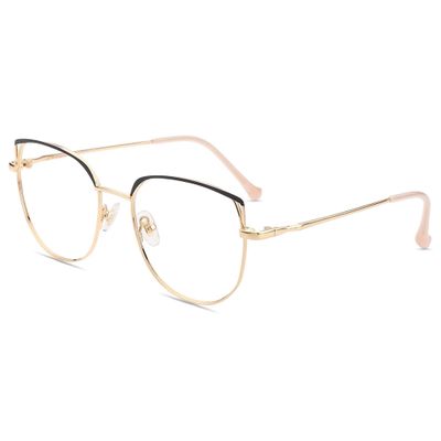 Firmoo Blue Light Blocking Glasses for Woman, Cat Eye Anti Blue Light Computer Glasses for Screen Glare, Anti UV Fatigue Headache Glasses Black Gold