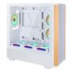 ATX Mid Tower PC Gaming Case - Walnut Wood Front - Tempered Glass Side Panel - Six 120mm ARGB PWM Fans Included High Airflow - Dual Chamber Design - Support 360 RAD for ATX/mATX/ITX Motherboard White view 1