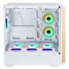 ATX Mid Tower PC Gaming Case - Walnut Wood Front - Tempered Glass Side Panel - Six 120mm ARGB PWM Fans Included High Airflow - Dual Chamber Design - Support 360 RAD for ATX/mATX/ITX Motherboard White view 2