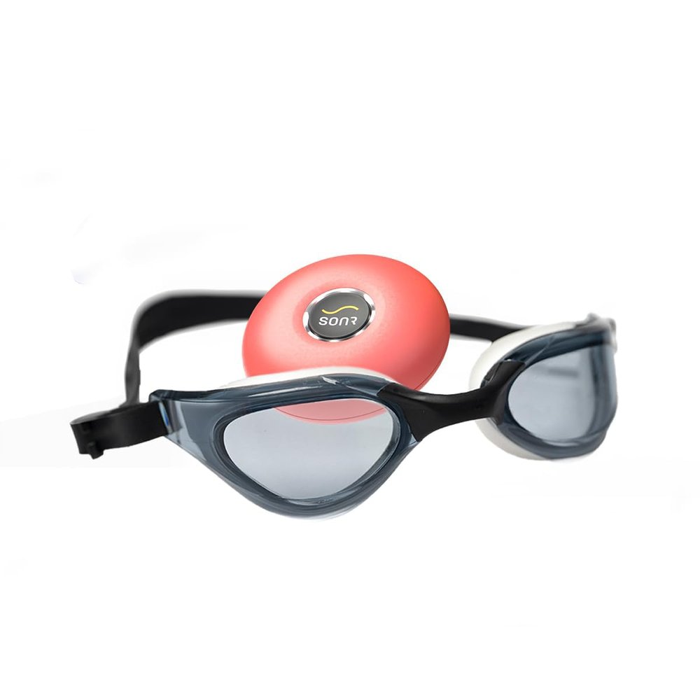 SONR Music 2-in-1 Bundle Open-Ear Underwater Music Player & Anti-Fog Swimming Goggles | Complete Swim Kit & Gift Set for Swimmers (Coral)
