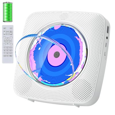 CD Player Portable Bluetooth Rechargeable: CD Players for Home with 1800mAh Kegaudio Desktop Wall CD Player with Speakers Music Player CD Boombox FM Radio USB Remote Control