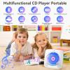 CD Player Portable Bluetooth Rechargeable: CD Players for Home with 1800mAh Kegaudio Desktop Wall CD Player with Speakers Music Player CD Boombox FM Radio USB Remote Control view 2