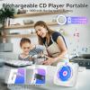 CD Player Portable Bluetooth Rechargeable: CD Players for Home with 1800mAh Kegaudio Desktop Wall CD Player with Speakers Music Player CD Boombox FM Radio USB Remote Control view 4
