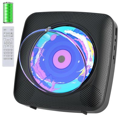 CD Player Portable Bluetooth Rechargeable: CD Players for Home with 1800mAh Kegaudio Desktop Wall CD Player with Speakers Dust Cover FM Radio USB AUX Jack Remote Control