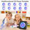 CD Player Portable Bluetooth Rechargeable: CD Players for Home with 1800mAh Kegaudio Desktop Wall CD Player with Speakers Dust Cover FM Radio USB AUX Jack Remote Control view 2