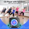 CD Player Portable Bluetooth Rechargeable: CD Players for Home with 1800mAh Kegaudio Desktop Wall CD Player with Speakers Dust Cover FM Radio USB AUX Jack Remote Control view 4