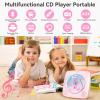 CD Player Portable Bluetooth Rechargeable: CD Players for Home Kegaudio 1800mAh Desktop Wall CD Player with Speakers with Dust Cover FM Radio USB Remote Control view 2