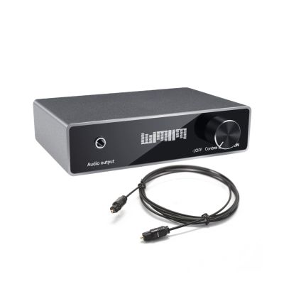 DAC Audio Converter with Volume Control - Optical/Coax to RCA/3.5mm Aux Adapter - Premium Silver Aluminum 192KHz 24bit Digital to Analog Audio Decoder for TV to Speaker