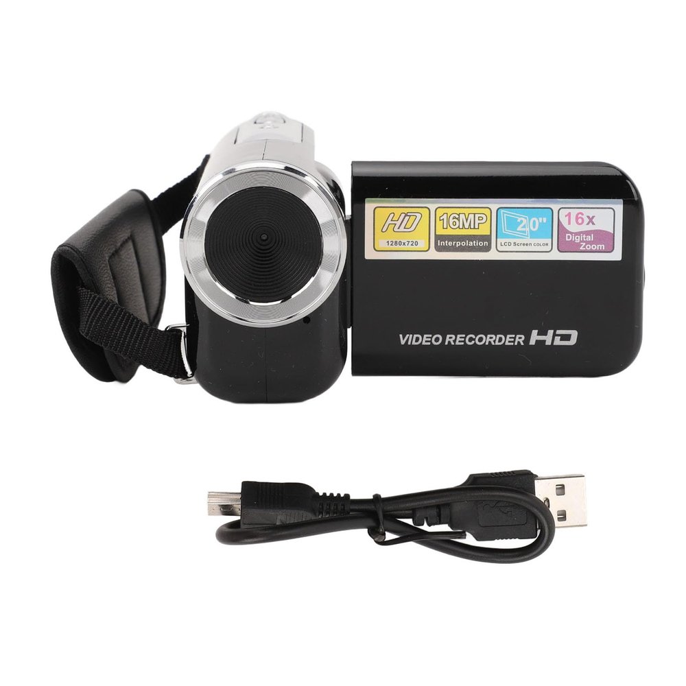 lvifloae Camcorder 16MP 1080P 16X Digital Zoom 2.0inch Rotatable Screen Anti Shake USB Port 1 4 Inch Threaded Hole Video Camera Camcorder for Travel Teens Students Boys Girls
