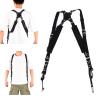 FUZHUI Leather Camera Strap with Dual Shoulder Harness, Adjustable and Multifunctional Accessory for SLR Cameras, Ergonomic Design Reduces Load, Universal 1/4 Screw Interface (Black shoulders) view 3