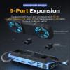 10 in 1 Docking Station for Steam Deck for Legion Go for Claw for Detachable Dual Cooling Fan Dock, HDMI 4K 60Hz, 4 USB 3.0, PD100W, SD TF, Gigabit Ethernet, M.2 NVMe view 4