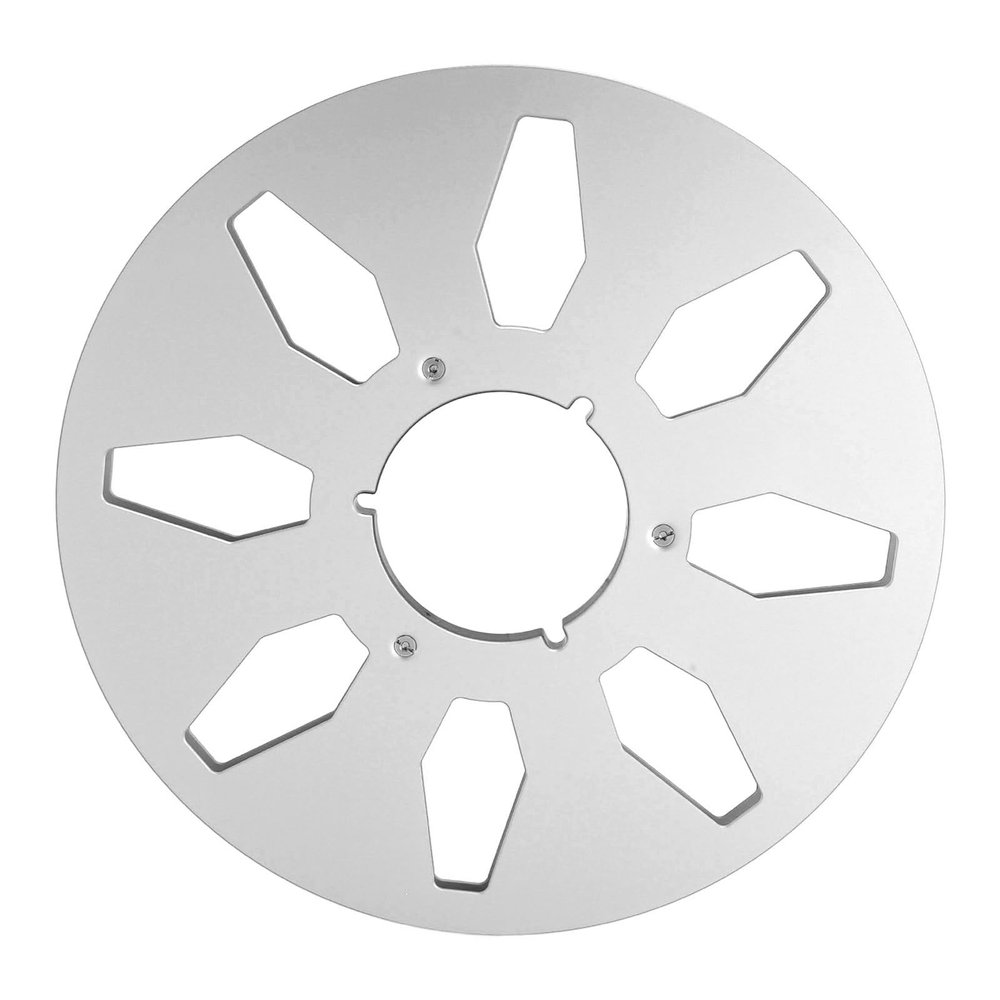 10.5 inch Empty Tape Reel, Professional 8 Holes Wind Optimized Aluminum Takeup Reel for Nab Audio Recording, Sturdy Metal Spool (Silver)