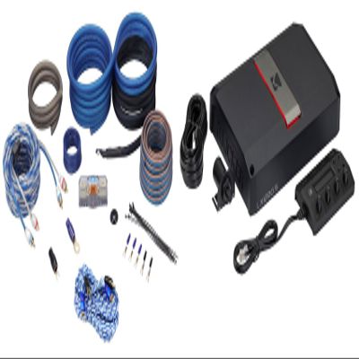 Audiosavings Bundle: Kicker 51LX12005 5-Channel Car Stereo Amplifier Class D Amp LX1200.5 Bundle with Rockville RWK4CU 4 AWG Amp Installation Wire Kit and RTR172 RCA Cable (3 Items)