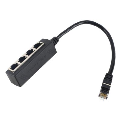 aqxreight RJ45 Splitter Adapter 1 to 4 Port Smooth Excellent Connection Network Cable Adapter Best Design The RJ4 RJ45 Splitter AdapterNetwork Cable Adapter1 to 4 RJ45