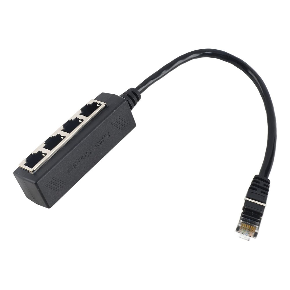 aqxreight RJ45 Splitter Adapter 1 to 4 Port Smooth Excellent Connection Network Cable Adapter Best Design The RJ4 RJ45 Splitter AdapterNetwork Cable Adapter1 to 4 RJ45