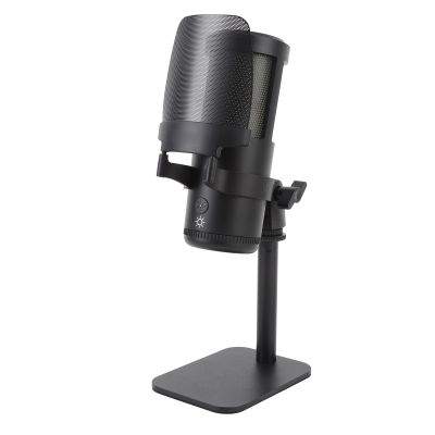 Acouto Computer Condenser Microphone, Type C Connection, Stable Placement, Wide Compatibility, USB, Plug and Play, with Desktop Stand and Cable, for Podcast, Streaming and Gaming