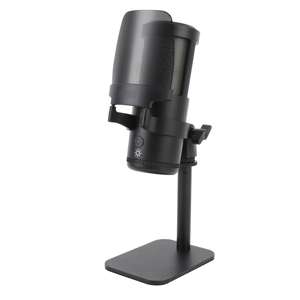 Acouto Computer Condenser Microphone, Type C Connection, Stable Placement, Wide Compatibility, USB, Plug and Play, with Desktop Stand and Cable, for Podcast, Streaming and Gaming