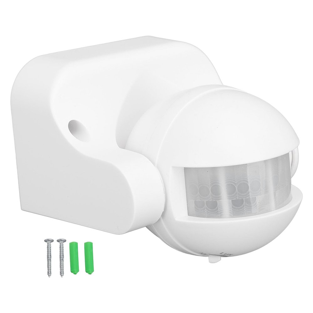 180 Degree PIR Motion Sensor, Light Beam Sensing Switch, Adjustable Delay Time and LUX, Infrared Motion Activated Switch, Wall Light Alarm Motion Detector for Security Floodlight