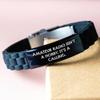 Amateur Radio Gifts from Men for Birthday, Glide lock Clasp Bracelet, Quote says 'Amateur Radio Isn't A Hobby. It's A Calling.' view 3
