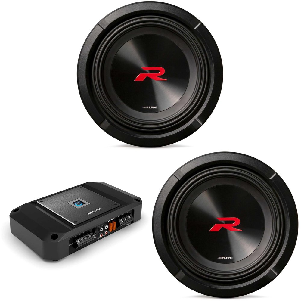 Alpine (2 R2-W8D2 8" R-Series Sub w/ R2-A75M Mono Amp Bundle