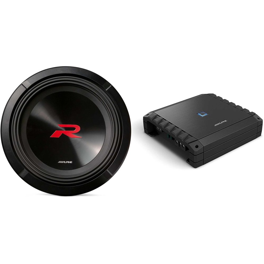 Alpine R2-W12D4 12" R-Series Sub w/ S2-A60M Mono Amp Bundle