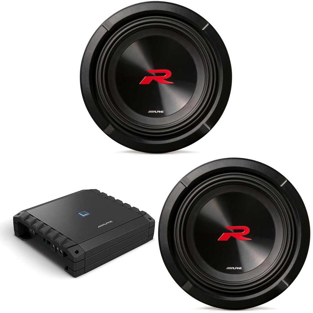 Alpine (2 R2-W8D4 8" R-Series Sub w/ S2-A60M Mono Amp Bundle