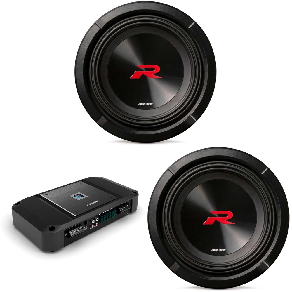 Alpine (2 R2-W8D4 8" R-Series Sub w/ R2-A150M Mono Amp Bundle