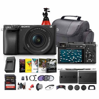 Sony a6400 Mirrorless Camera with 16-50mm Lens & Camera Bag (Black) Bundle