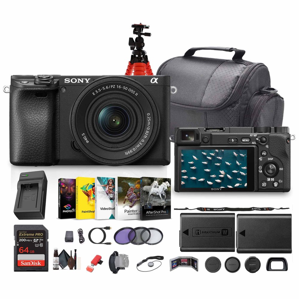 Sony a6400 Mirrorless Camera with 16-50mm Lens & Camera Bag (Black) Bundle