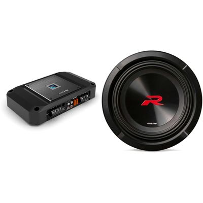 Alpine R2-W8D2 8" R-Series Sub w/ R2-A75M Mono Amp Bundle