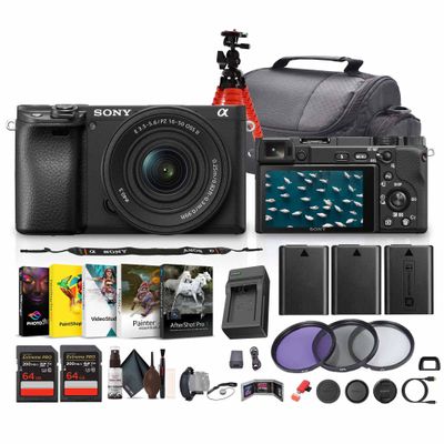 Sony a6400 Camera with 16-50mm Lens & Photo Software (Black) Bundle