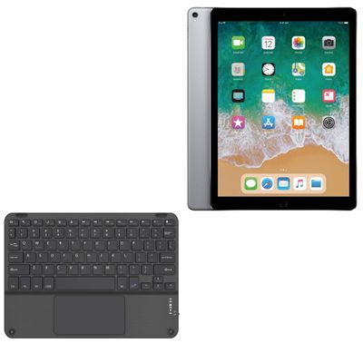 BoxWave Keyboard Compatible with Apple iPad Pro (2nd Gen 2017) (12.9 in) - SlimKeys Bluetooth Keyboard with Trackpad, Portable Slim TouchPad - Jet Black