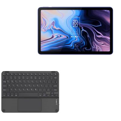 BoxWave Keyboard Compatible with TCL 10 Tab Max - SlimKeys Bluetooth Keyboard with Trackpad, Portable Slim TouchPad - Jet Black