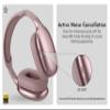 TJ Active Noise Cancelling Bluetooth Over Ear Headphones | Supersoft Leather Wireless Headset Wired Built-in MIC 24H Playtime High Res Audio Travel/Work/School/Students/Running/Gym (Pink) view 4