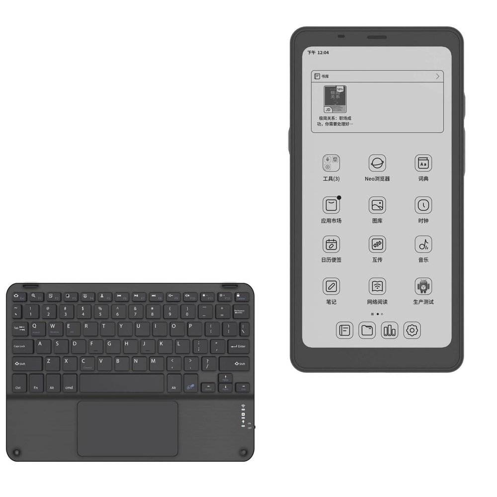 BoxWave Keyboard Compatible with Boox Palma E-Ink Tablet - SlimKeys Bluetooth Keyboard with Trackpad, Portable Slim TouchPad - Jet Black