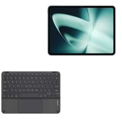 BoxWave Keyboard Compatible with OnePlus Pad (11.61 in) - SlimKeys Bluetooth Keyboard with Trackpad, Portable Slim TouchPad - Jet Black